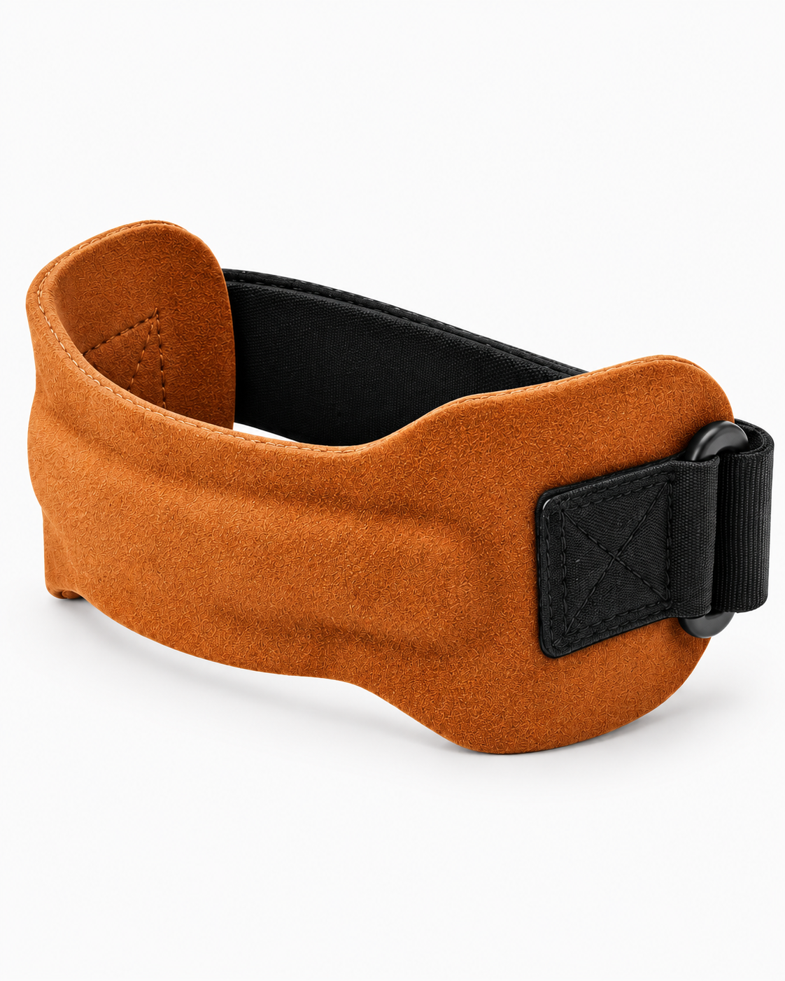 STEP STRG tan cowhide patella knee support strap on white background