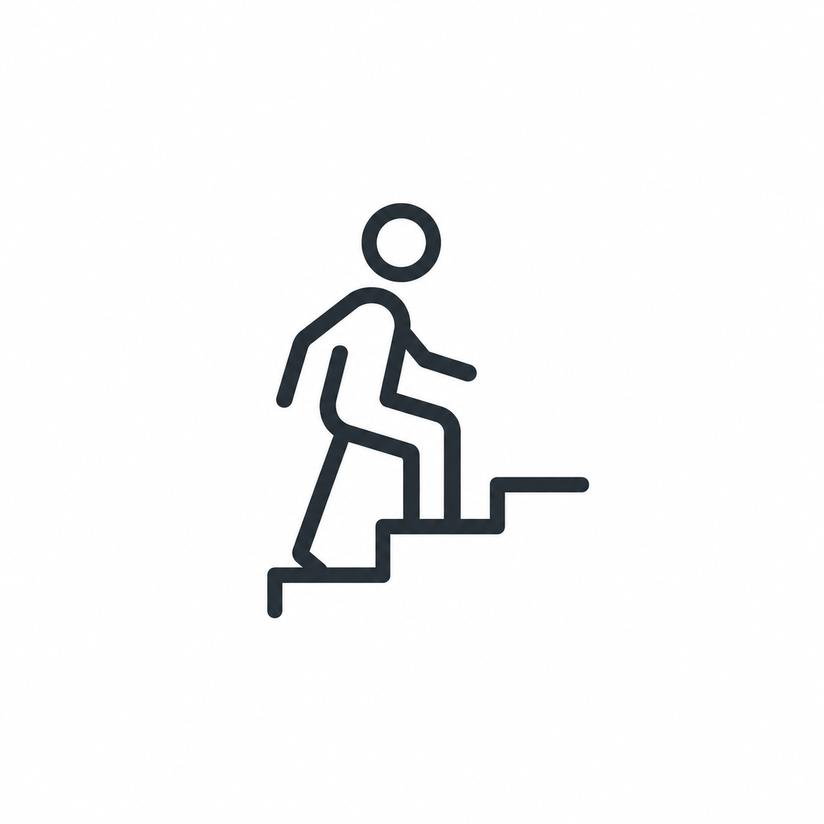 STEP STRG stairs icon representing knee support for daily activities